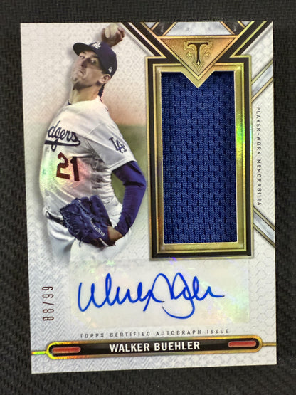 #ASJR-WB Walker Buehler 2021 Topps Triple Threads /99 Dodgers Jumbo Relics Auto