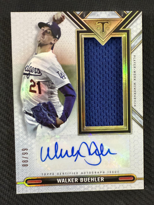 #ASJR-WB Walker Buehler 2021 Topps Triple Threads /99 Dodgers Jumbo Relics Auto