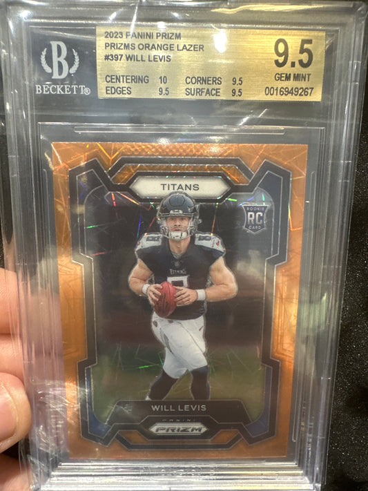 Will Levis 397 2023 Prizm Orange Lazer BGS 9.5