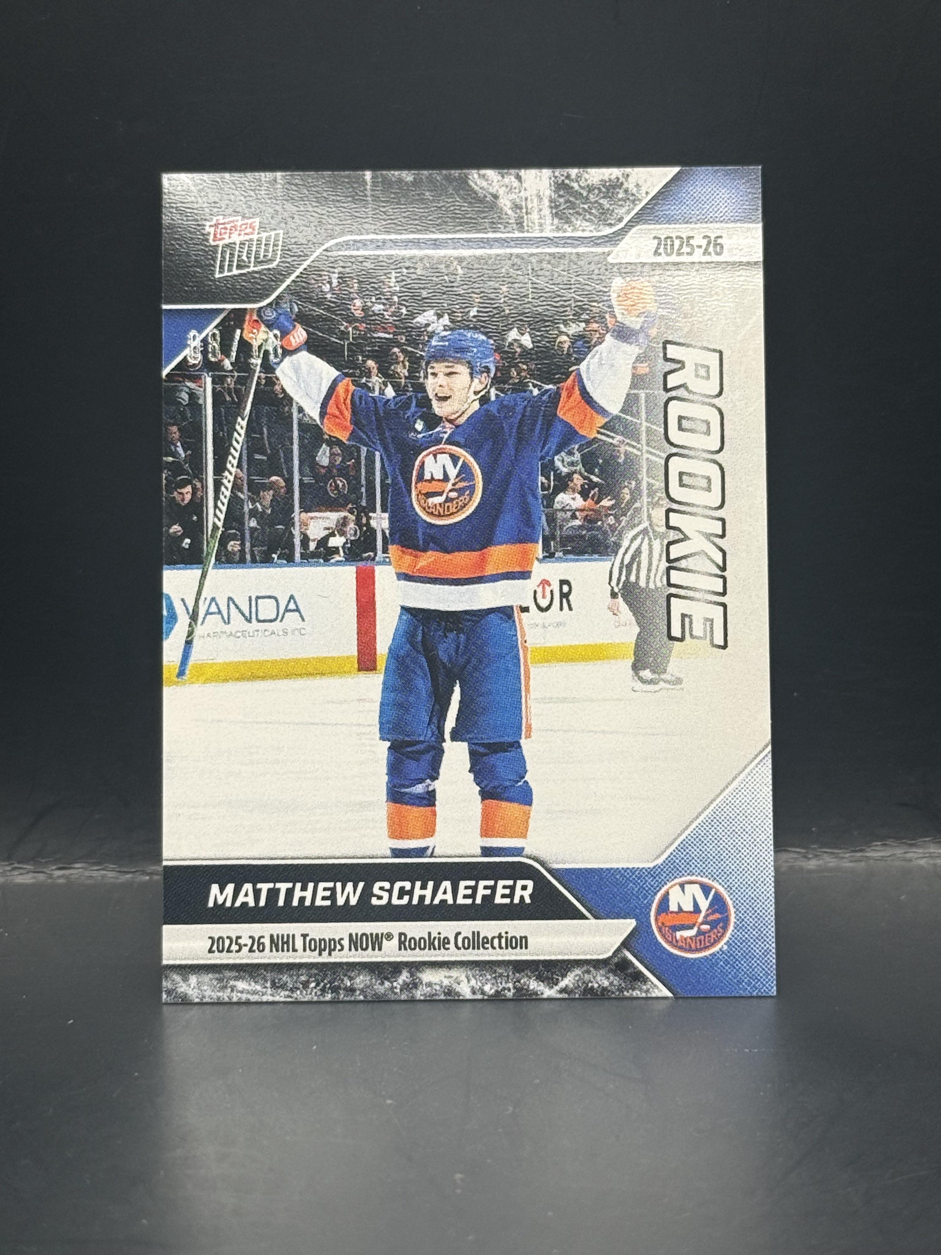 #RC-1 MATTHEW SCHAEFER 2025 TOPPS NOW ISLANDERS sports BLACK /10