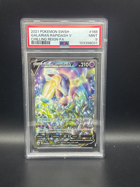 Galarian Rapidash v 168/198 Chilling Reign PSA 9