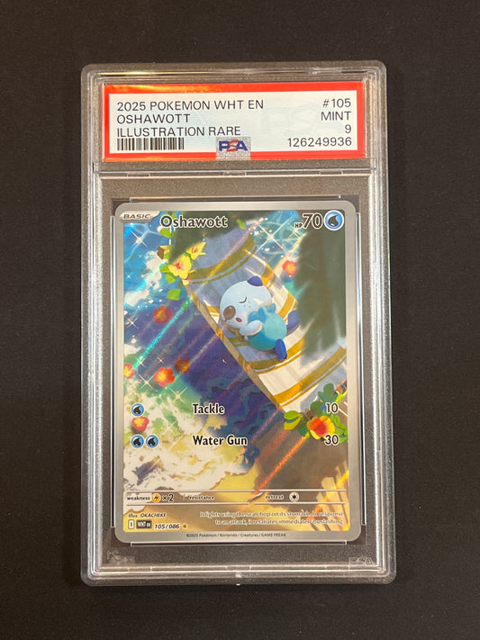 #105/086 Oshawott PSA 9 - White Flare