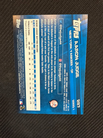 #287a Aaron Judge 2017 Topps RC Rookie New York Yankees sports