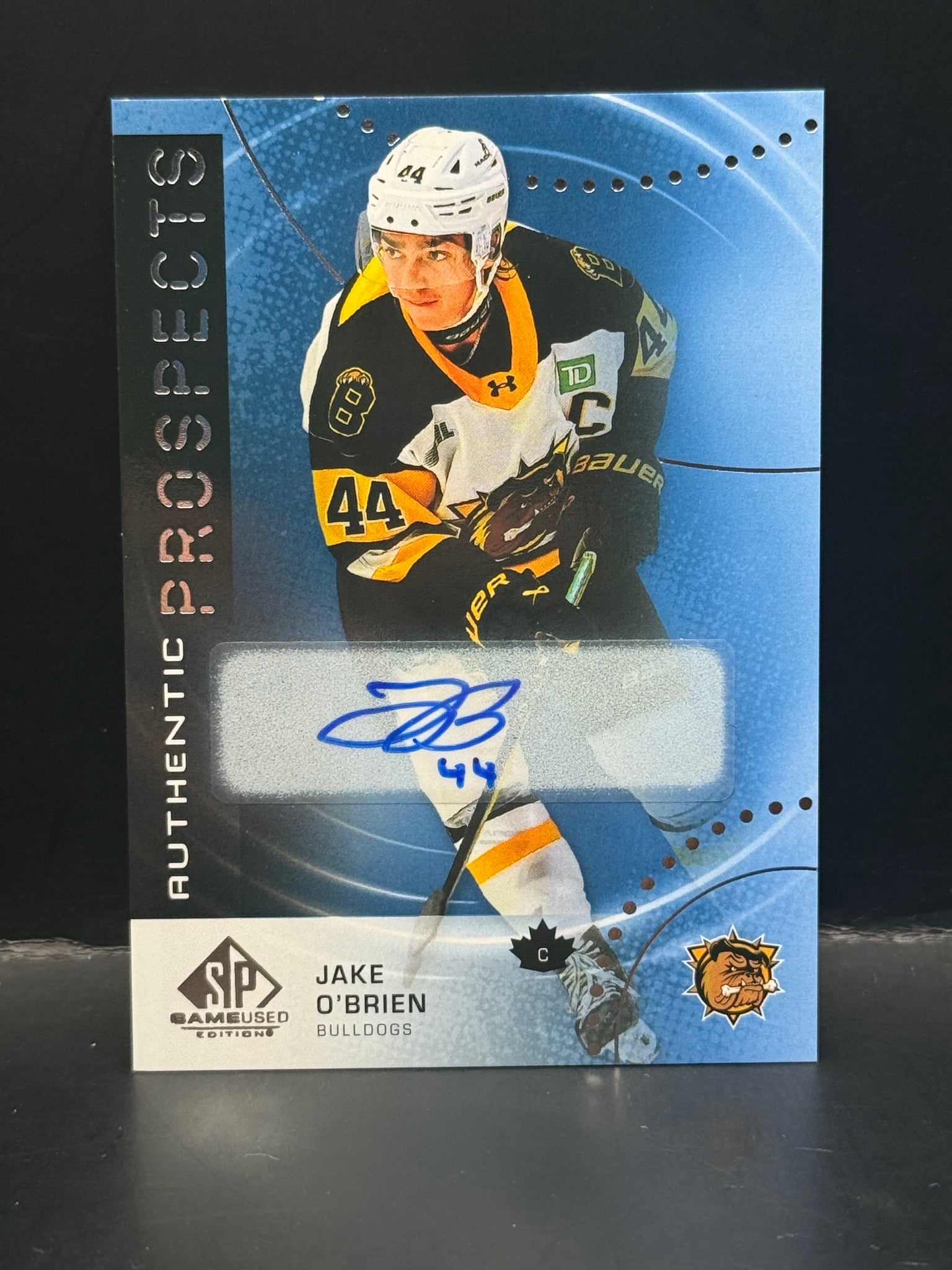 #38 Jake O'Brien 2025 SP Game Used CHL Blue Auto