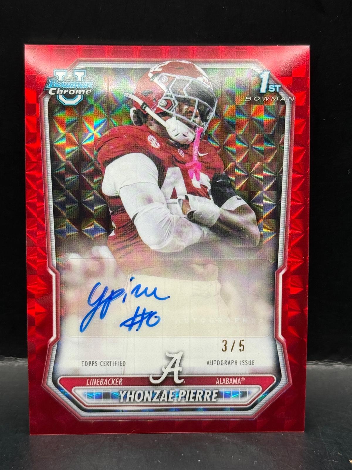 #BCPA-YP Yhonzae Pierre 2026 Bowman SN, AU AU #/5 Chrome Auto Red Geometric