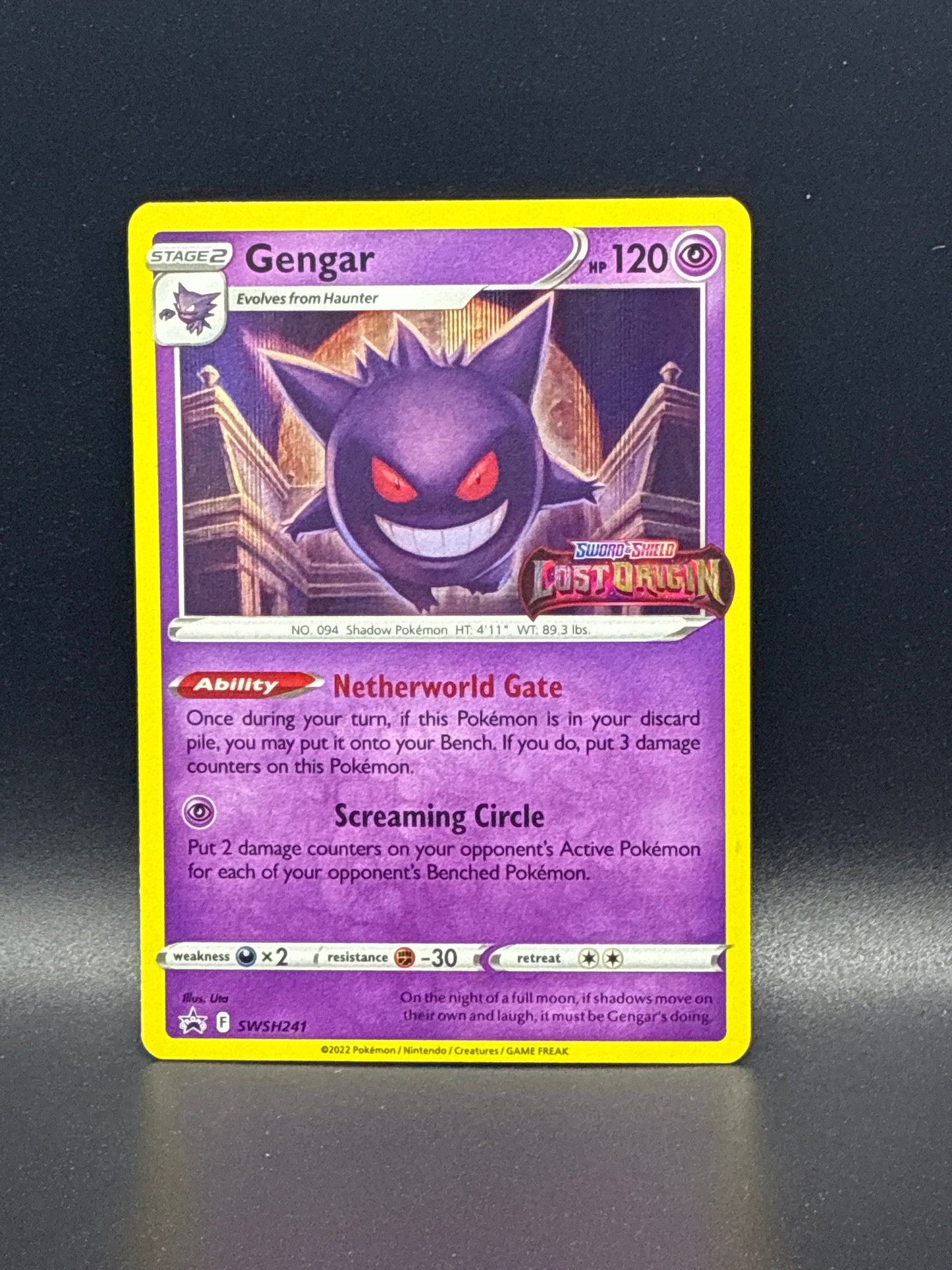 Gengar (Prerelease) #SWSH241 - Lost Origin Stamped