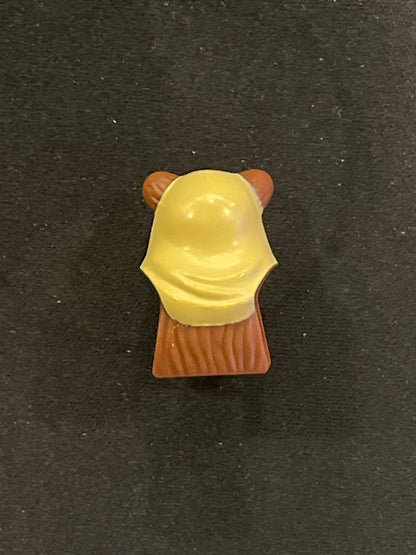 Minifigure, Head, Modified SW Ewok with Tan Hood with Dark Orange Feathers Pattern 64805pb02 Lego