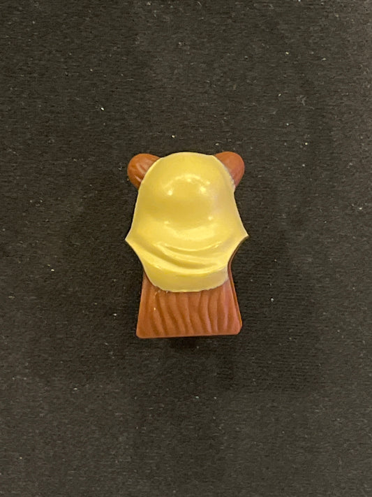Minifigure, Head, Modified SW Ewok with Tan Hood with Dark Orange Feathers Pattern 64805pb02 Lego