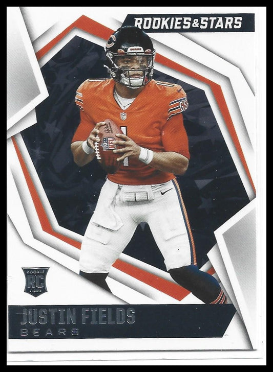 #104 Justin Fields 2021 Panini Rookies & Stars RC Rookie Chicago Bears sports