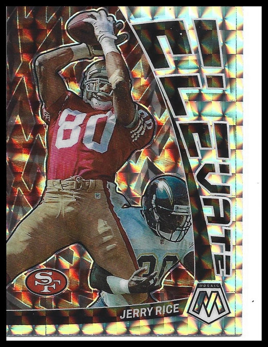 #E-JR Jerry Rice 2023 Panini Mosaic San Francisco 49ers sports Elevate Mosaic