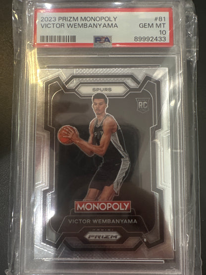 Victor Wembanyama 81 2023 Prizm Monopoly PSA 10