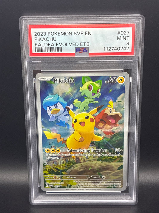 #027 Pikachu Paldea Evolved Promo PSA 9