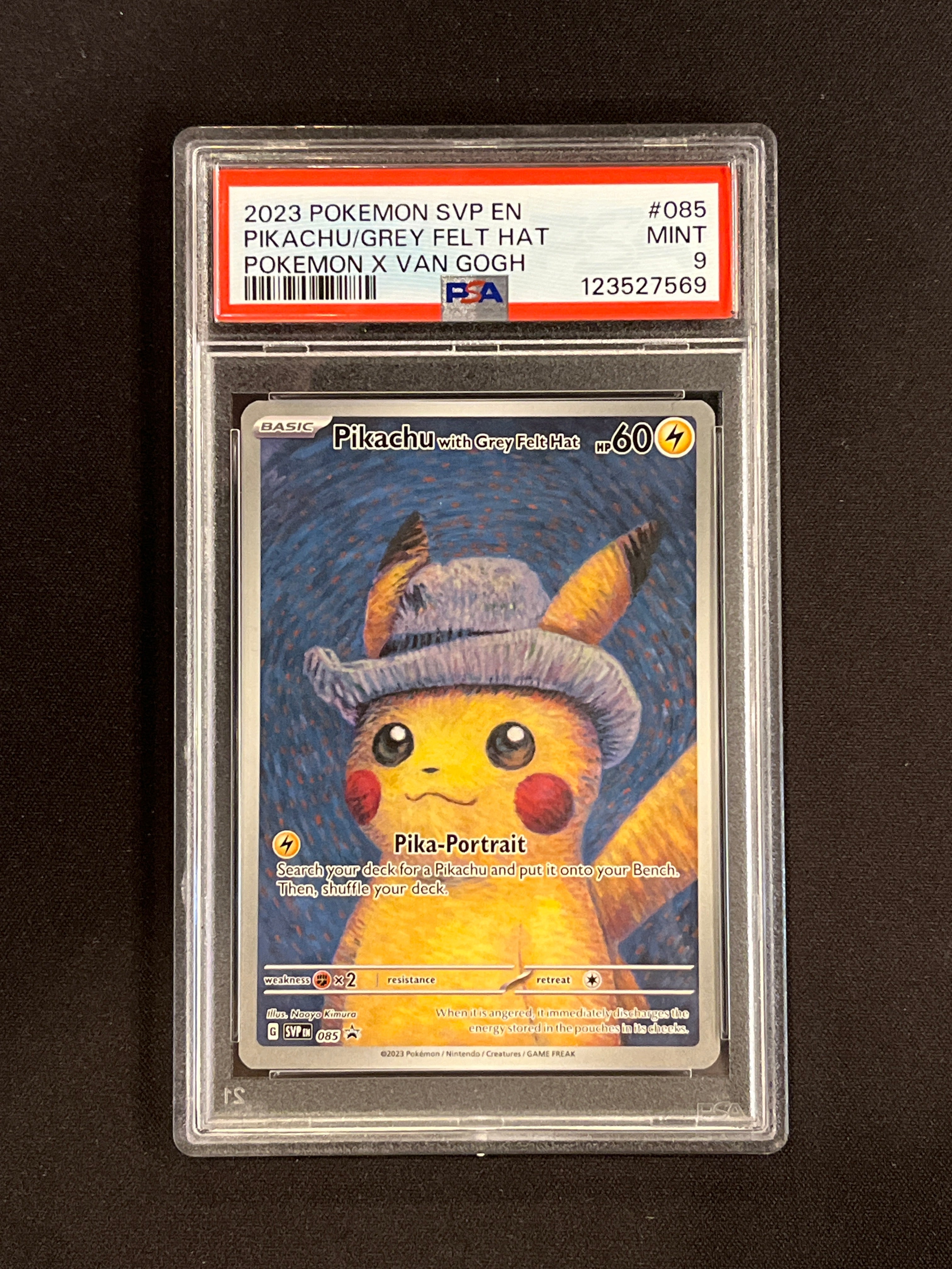 psa9 ゴッホ ピカチュウ プロモ Pikachu Felt Grey PSA 9 Pokemon Pikachu Van Gogh Promo Card 2023 #085 GREY