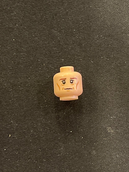 Minifigure, Head Dual Sided LotR Elf with Cheek Lines, Wrinkles, Calm / Happy Pattern 3626pb0822 Lego