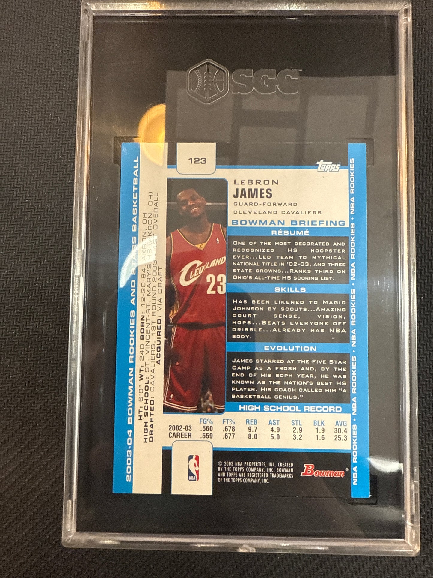 2003 Bowman Lebron James SGC 9 #123