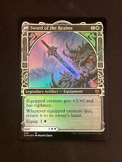 #0299 Halvar, God of Battle // Sword of the Realms (Foil) Kaldheim