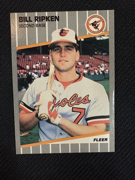 #616e Bill Ripken 1989 Fleer Black box on knob Baltimore Orioles sports f- Face
