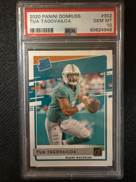 #302 Tua Tagovailoa 2020 Donruss RC Rookie Miami Dolphins sports