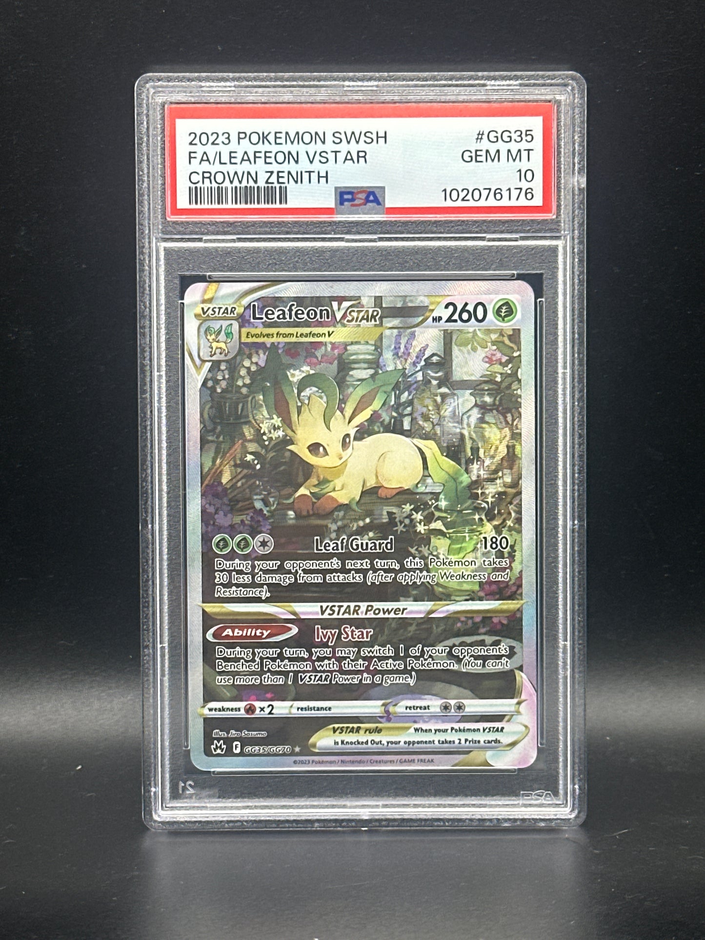 #GG35/GG70* Leafeon VSTAR Crown Zenith: Galarian Gallery PSA 10