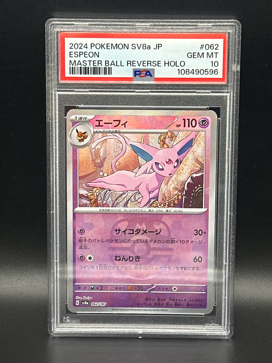 062/187 Espeon Masterball Terastal Festival PSA 10
