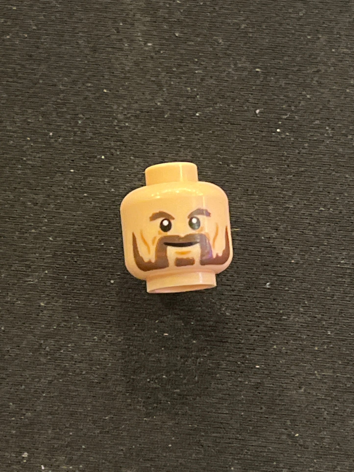 Minifigure, Head Dual Sided LotR Beard, Dark Brown Trimmed, Calm / Battle Rage Pattern (Bofur) 3626pb0869 Lego