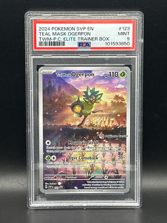 #123 Teal Mask Ogerpon Pokemon Center PSA 9
