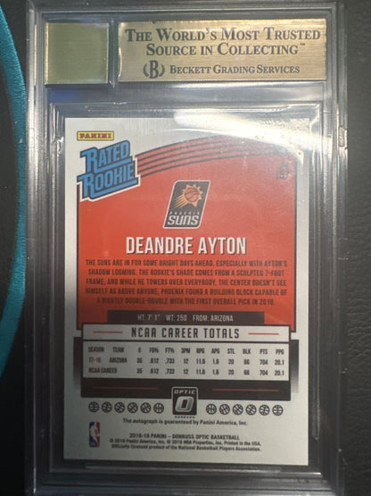 Deandre Ayton 157 2018 Optic Holo Auto BGS 9.5
