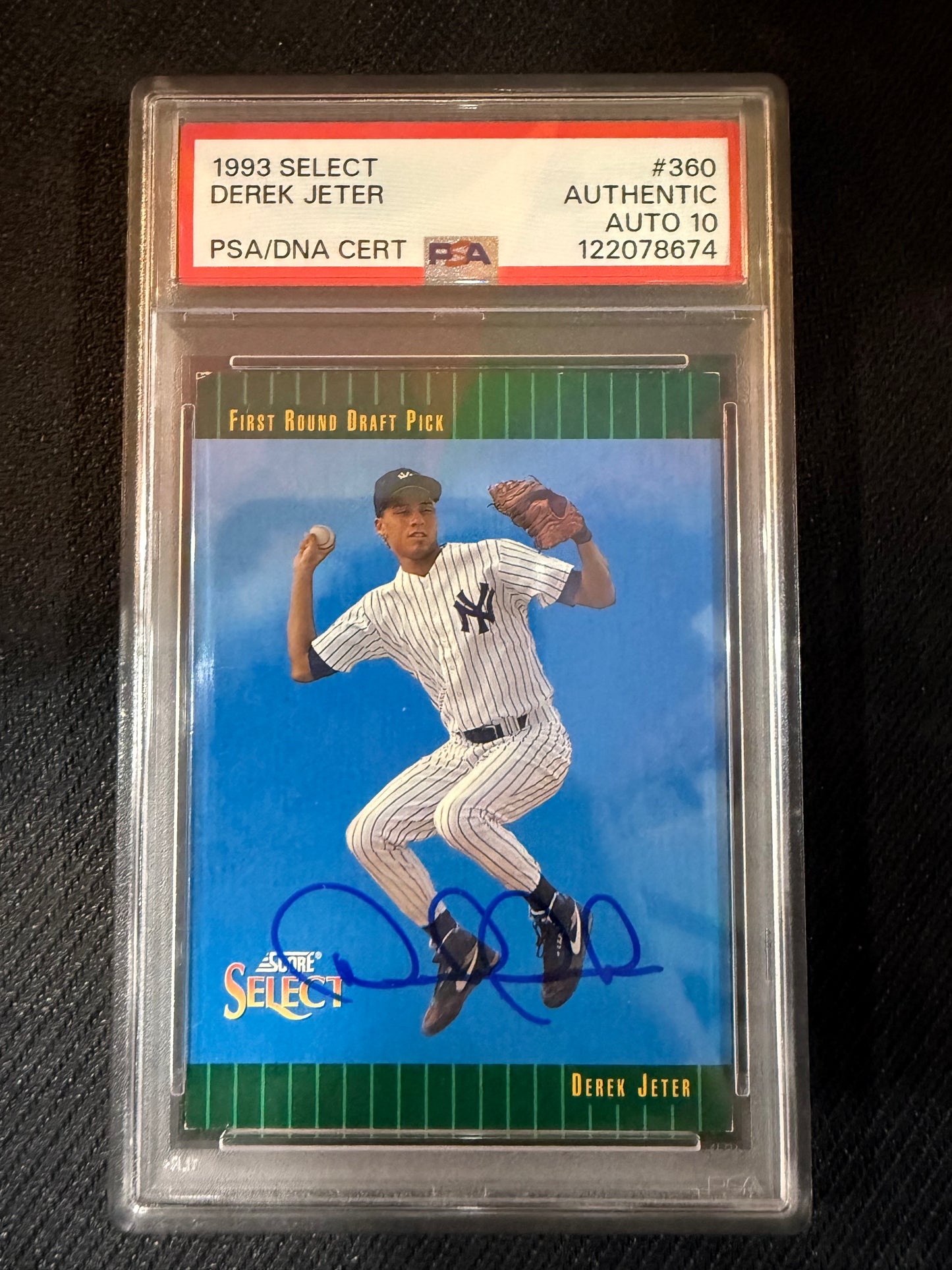#360 DEREK JETER 1993 SELECT AUTOGRAPH PSA AUTHENTIC AUTO 10
