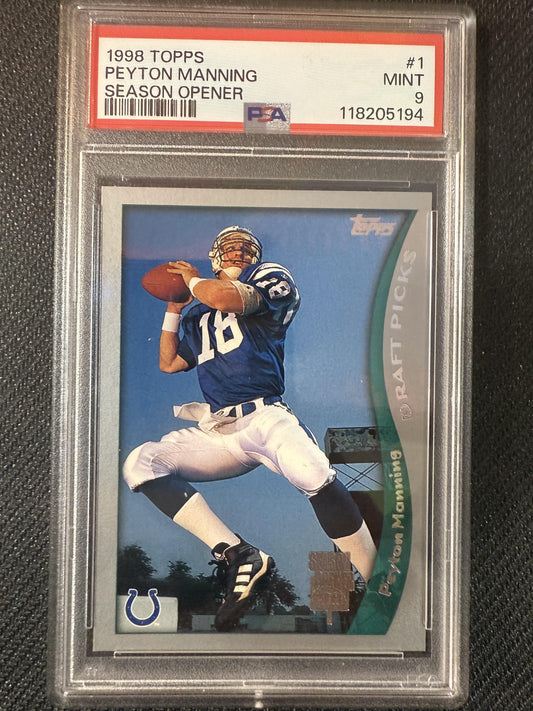 #1 Peyton Manning 1998 Topps Season Opener RC Rookie Indianapolis Colts sports