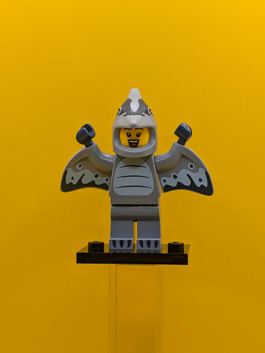Pterodactyl Costume Fan col27-6 Series 27 (complete Set with Stand and Accessories) CMF Minifigure Lego