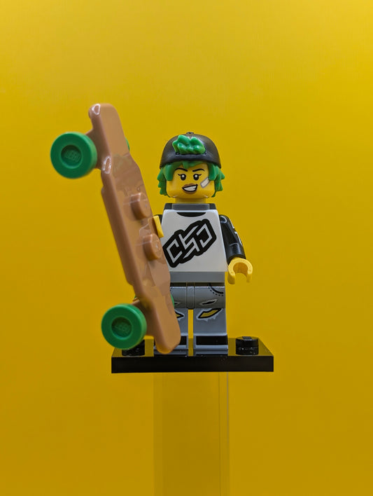 Long Boarder col27-7 Series 27 (complete Set with Stand and Accessories) CMF Minifigure Lego