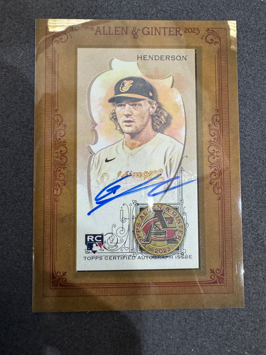 Gunner Henderson Auto Allen & Ginter 2023 rookie Card