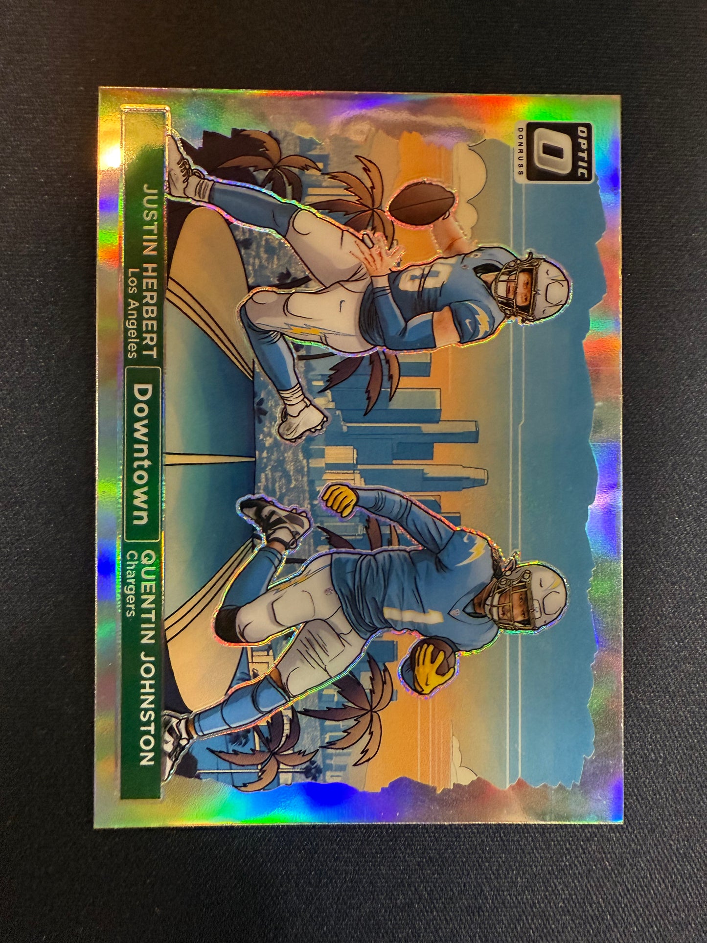 #6 JUSTIN HERBERT QUENTIN JOHNSTON 2024 PANINI OPTIC DOWNTOWN DUOS