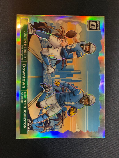 #6 JUSTIN HERBERT QUENTIN JOHNSTON 2024 PANINI OPTIC DOWNTOWN DUOS