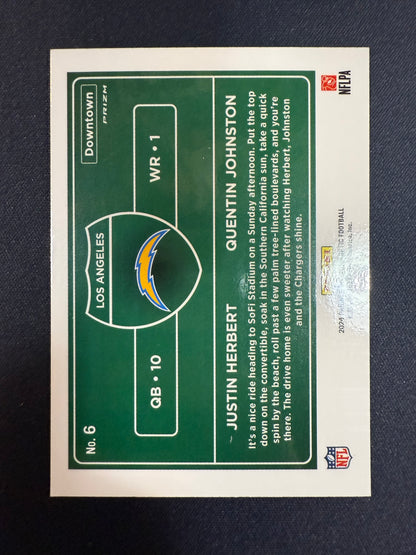 #6 JUSTIN HERBERT QUENTIN JOHNSTON 2024 PANINI OPTIC DOWNTOWN DUOS