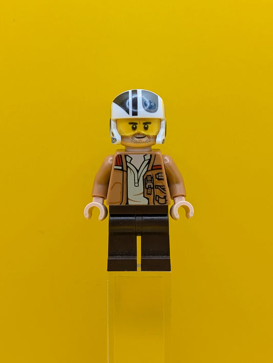 Poe Dameron sw1145 (Medium Nougat Jacket, Helmet) Star Wars Lego Minifigure