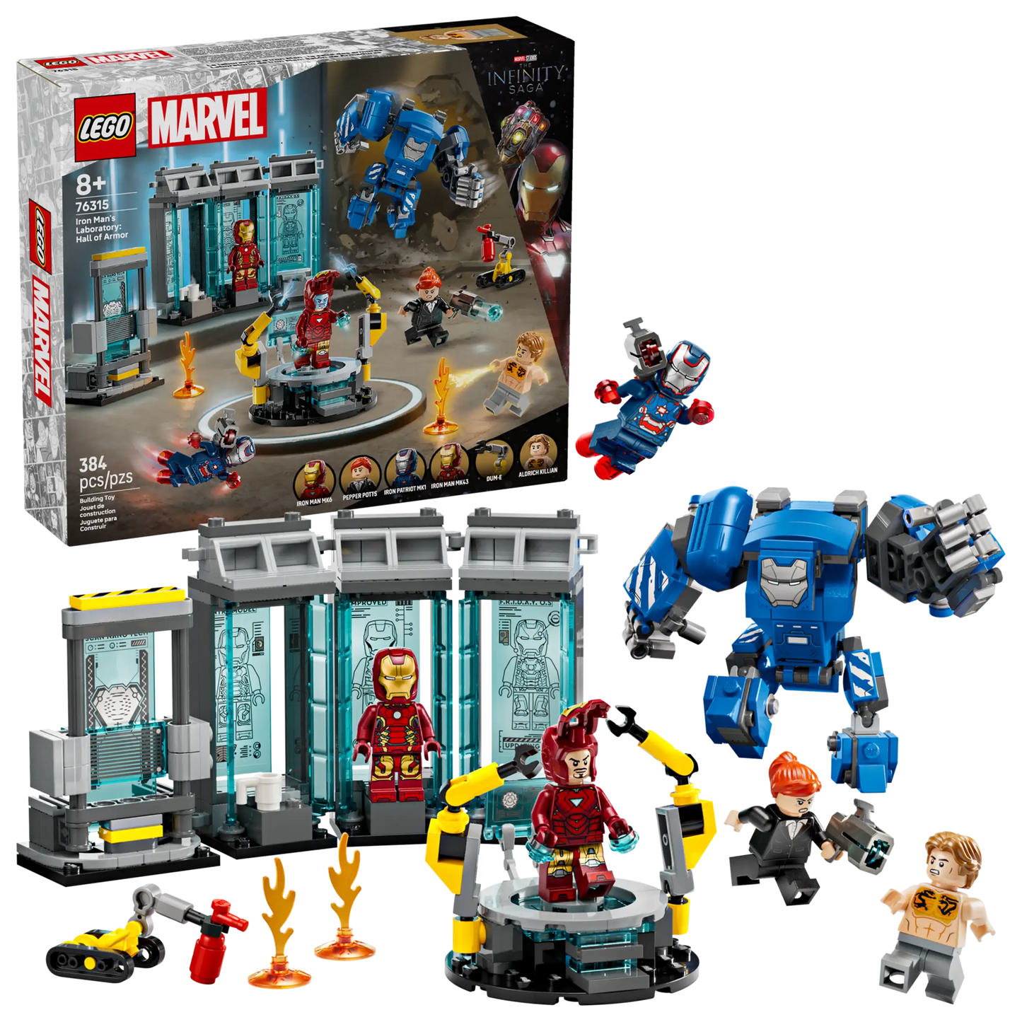 76315 Iron Man's Laboratory: Hall of Armour Marvel Lego Set