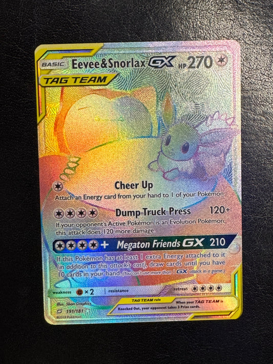 #191 Eevee & Snorlax GX Rainbow