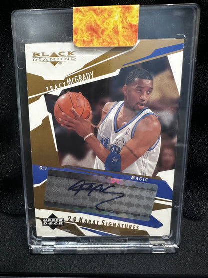 Tracy McGrady 11 2003 Upper Deck Black Diamond 24 Karat Signatures Orlando Magic
