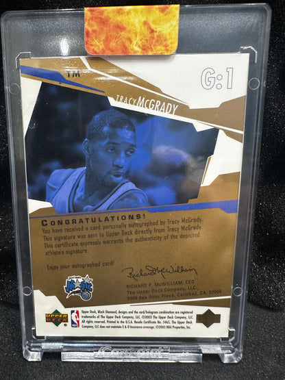Tracy McGrady 11 2003 Upper Deck Black Diamond 24 Karat Signatures Orlando Magic
