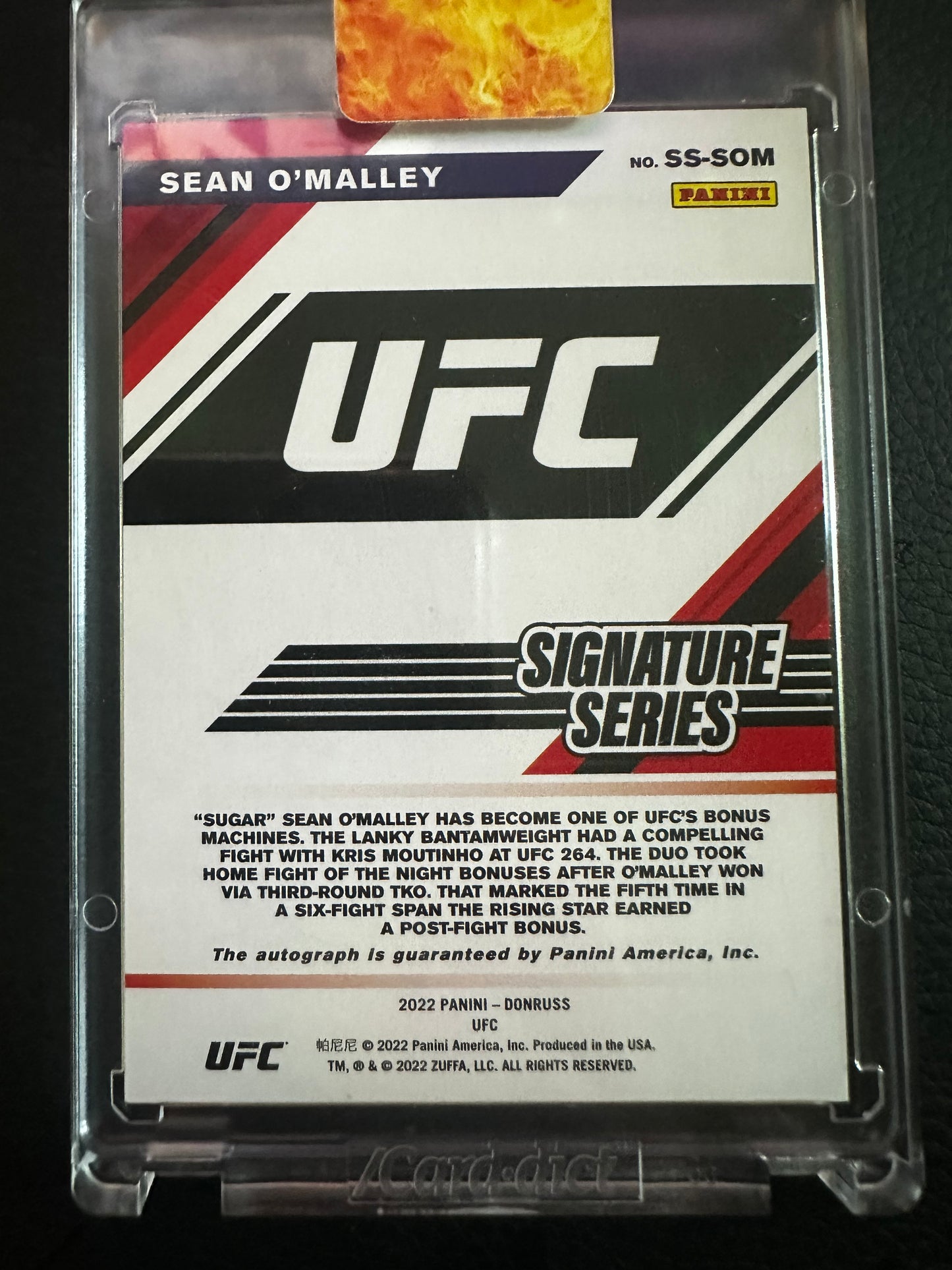 Sean O’Malley SS-SOM 2022 Donruss Signature Series Holo Autographs