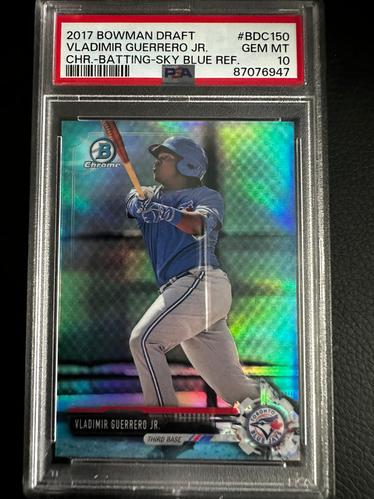 Vladimir Guerrero Jr. BDC-150 2017 Bowman Draft Blue Refractor 239/399 PSA 10 Toronto Blue Jays
