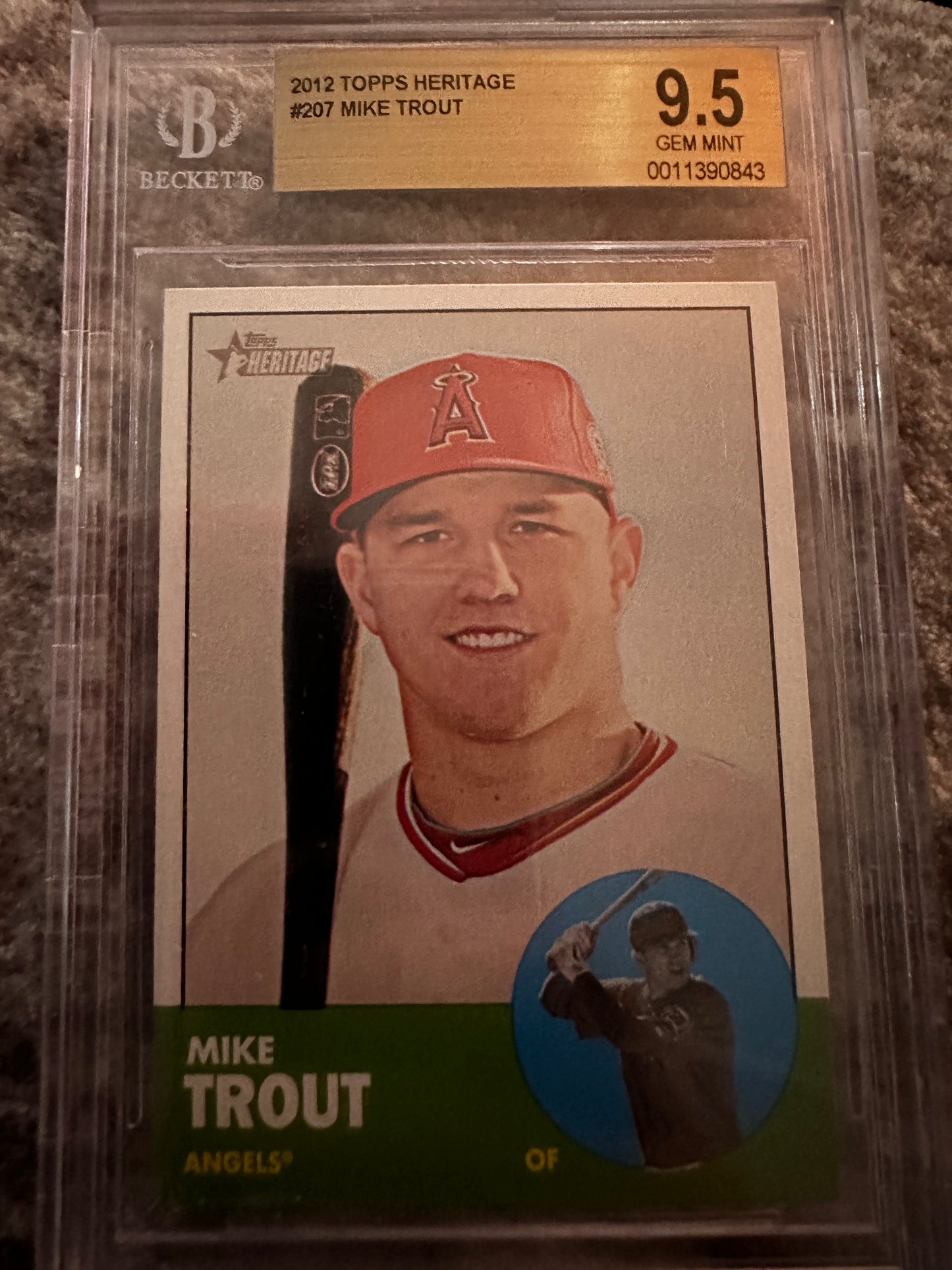 Mike Trout 207 2012 Topps Heritage BGS 9.5