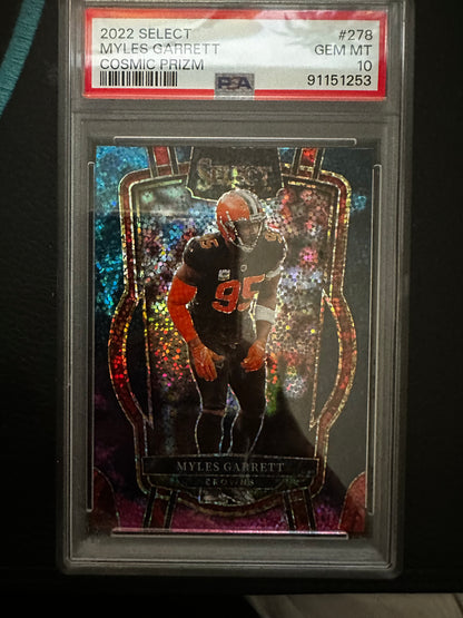 Myles Garrett 278 2022 Select Cosmic Prizm PSA 10 Cleveland Browns