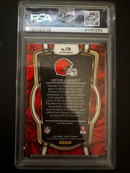 Myles Garrett 278 2022 Select Cosmic Prizm PSA 10 Cleveland Browns
