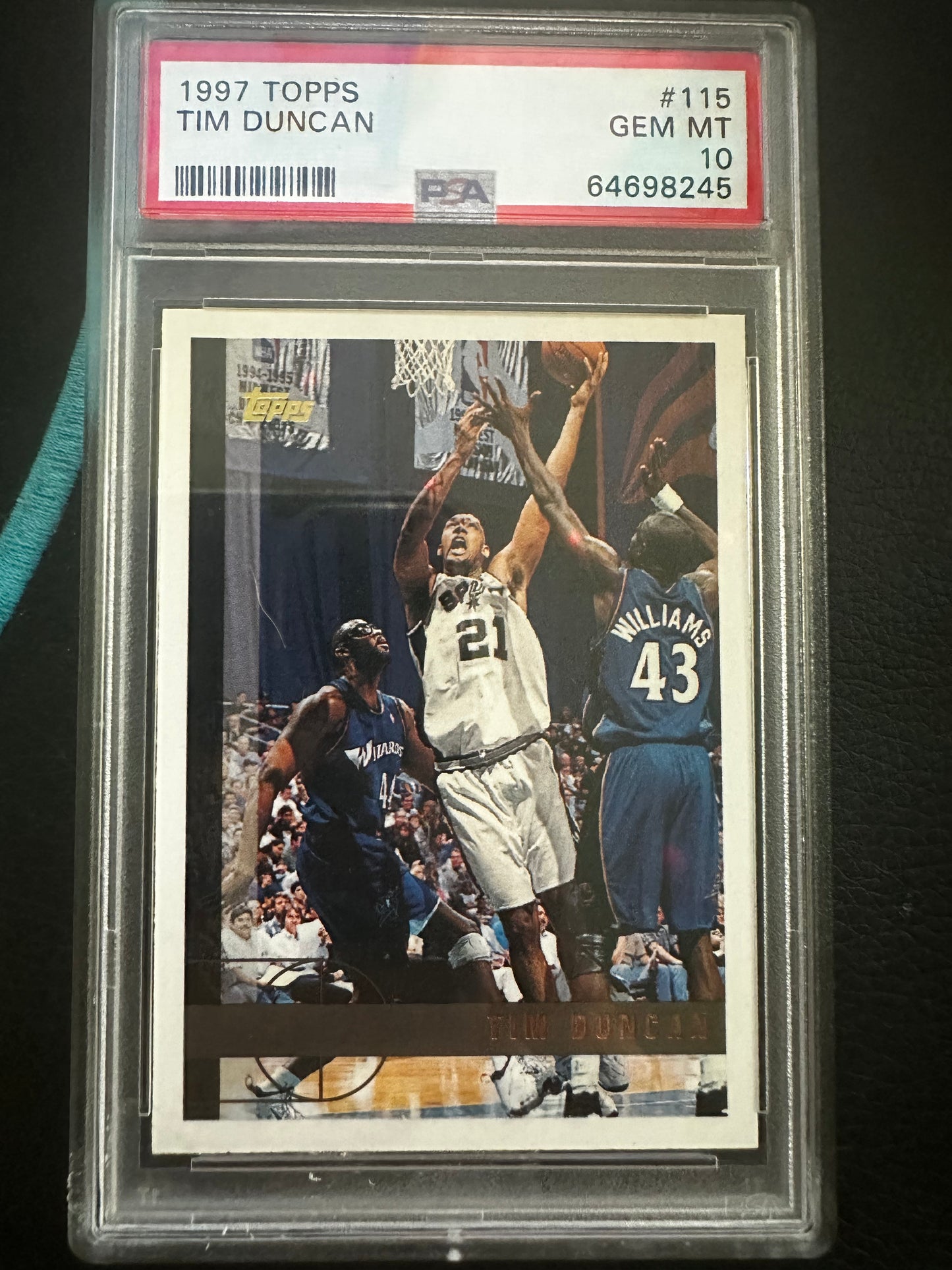 Tim Duncan 115 1997 Topps PSA 10 San Antonio Spurs