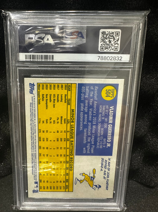 Vladimir Guerrero Jr 504 2019 Topps Heritage PSA 9