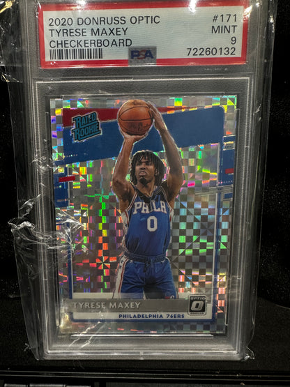 Tyrese Maxey 171 2020 Donruss Optic Checkerboard PSA 9