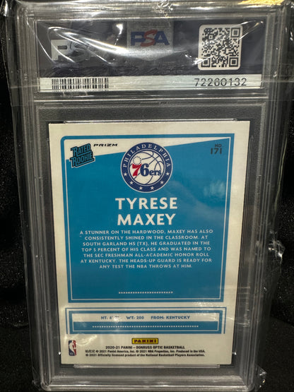 Tyrese Maxey 171 2020 Donruss Optic Checkerboard PSA 9