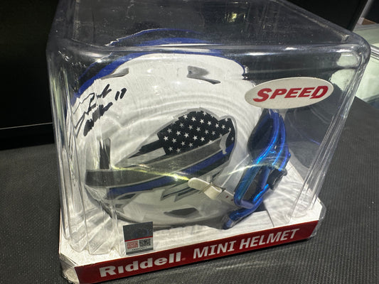 Josh Allen mini Helmet with Autograph COA